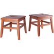 Winsome Kaya Transitional Solid Wood Conductor Stool in Teak (Set of 2)