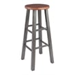 Winsome Ivy 29&quot Transitional Solid Wood Bar Stool in Rustic Teak and Gray