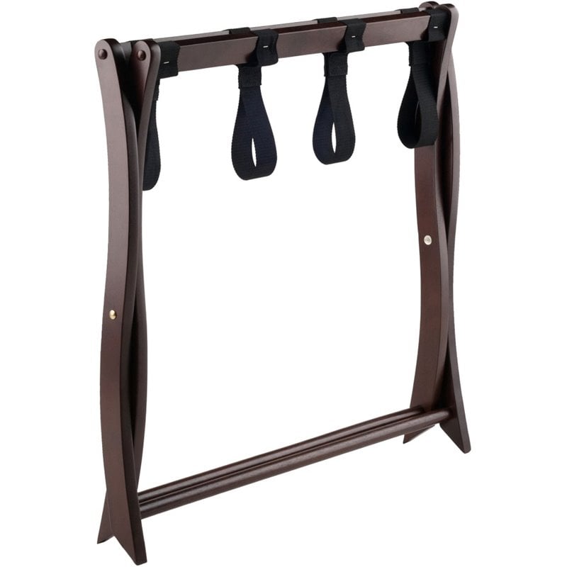 Winsome Scarlett Transitional Solid Wood Luggage Rack in Cappuccino