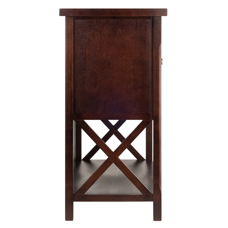 Winsome Xola 2 Door Transitional Solid Wood Wine Rack Buffet Table in Cappuccino