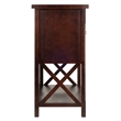 Winsome Xola 2 Door Transitional Solid Wood Wine Rack Buffet Table in Cappuccino