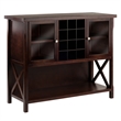 Winsome Xola 2 Door Transitional Solid Wood Wine Rack Buffet Table in Cappuccino