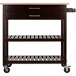 Winsome Langdon Transitional Solid Wood Kitchen Cart in Cappuccino