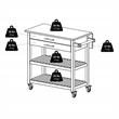 Winsome Langdon Transitional Solid Wood Kitchen Cart in Cappuccino