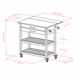 Winsome Langdon Transitional Solid Wood Kitchen Cart in Cappuccino