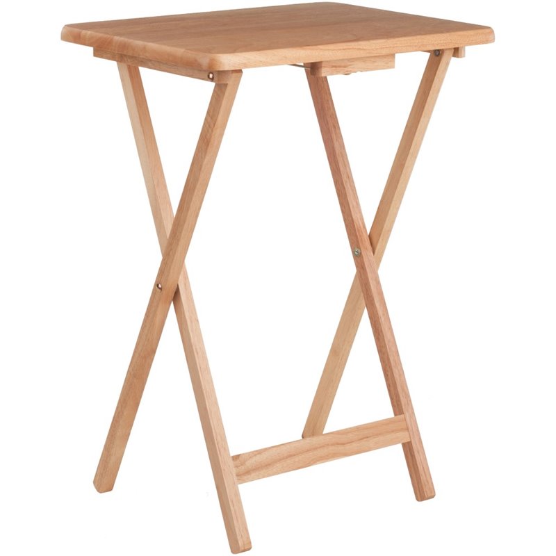 Winsome Alex Transitional Solid Wood Snack Table in Natural (Set of 2)