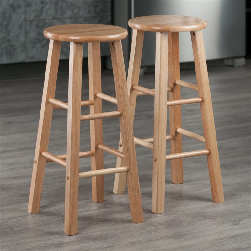 Winsome Element 29 Transitional Solid Wood Bar Stool In Natural Set