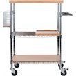 Winsome Madera Bamboo Top Transitional Metal Kitchen Cart in Natural