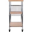 Winsome Madera Bamboo Top Transitional Metal Kitchen Cart in Natural