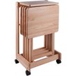 Winsome Brienda 5-Piece Flip Top Solid Wood Snack Table Set in Natural
