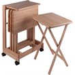 Winsome Brienda 5-Piece Flip Top Solid Wood Snack Table Set in Natural