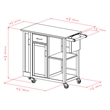 Winsome Douglas Swing Door Transitional Solid Wood Kitchen Cart in Natural