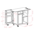 Winsome Douglas Swing Door Transitional Solid Wood Kitchen Cart in Natural