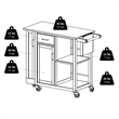 Winsome Douglas Swing Door Transitional Solid Wood Kitchen Cart in Natural