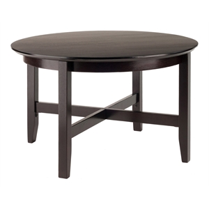 Winsome Toby 30&quot Round Transitional Solid Wood Coffee Table in Espresso