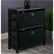 Winsome Torino 2 Shelf Solid Wood Basket Bookcase in Espresso and Black