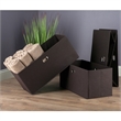 Winsome Torino 3 Shelf Solid Wood Basket Bookcase in Espresso and Chocolate