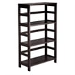 Winsome Torino 3 Shelf Solid Wood Basket Bookcase in Espresso and Black