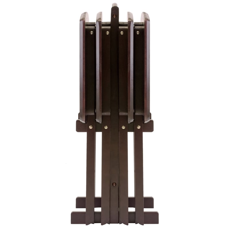 Winsome Dylan 5-Piece Oversized Solid Wood Snack Table Set in Espresso