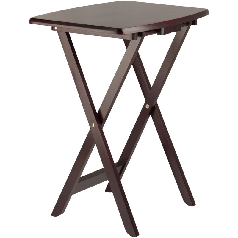 Winsome Dylan 5 Piece Oversized Solid Wood Snack Table Set in Espresso