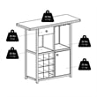 Winsome Macon Transitional Solid Wood Home Wine Bar in Espresso