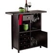 Winsome Macon Transitional Solid Wood Home Wine Bar in Espresso