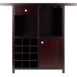 Winsome Macon Transitional Solid Wood Home Wine Bar in Espresso