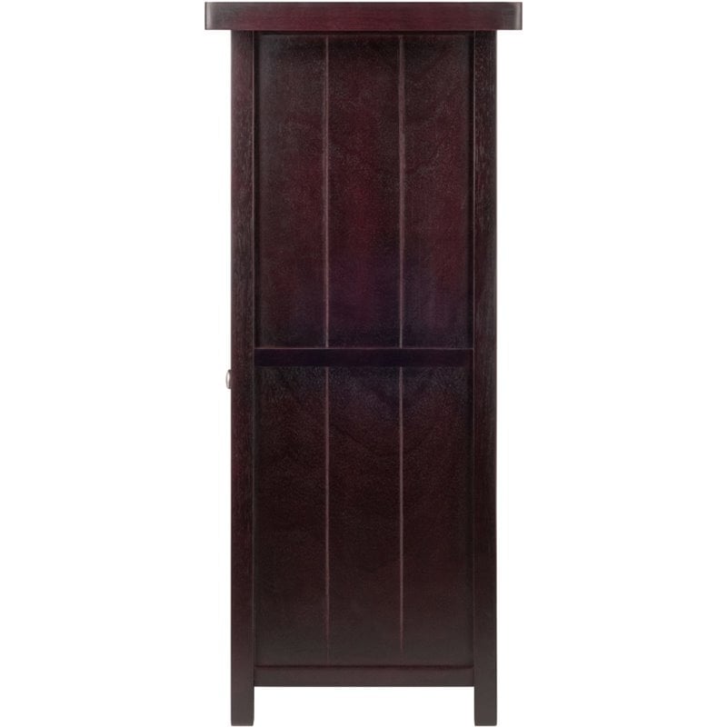 Winsome Macon Transitional Solid Wood Home Wine Bar in Espresso