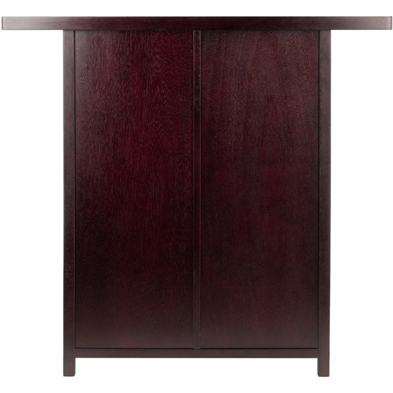 Winsome Macon Transitional Solid Wood Home Wine Bar in Espresso