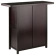 Winsome Macon Transitional Solid Wood Home Wine Bar in Espresso