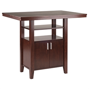 Winsome Albany Solid Wood Counter Height Dining Table in Walnut