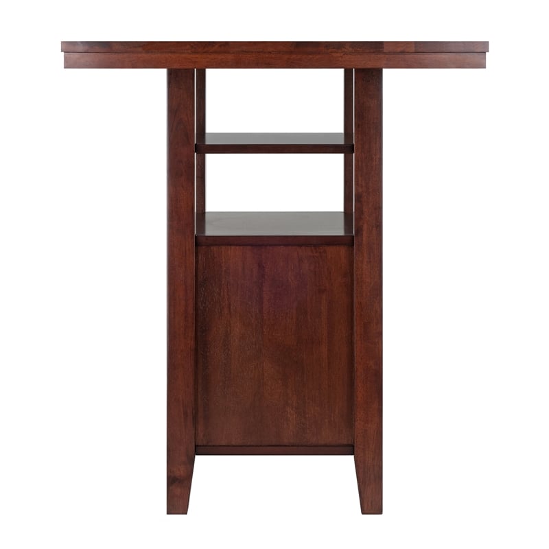 Winsome Albany Solid Wood Counter Height Dining Table in Walnut