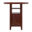 Winsome Albany Solid Wood Counter Height Dining Table in Walnut