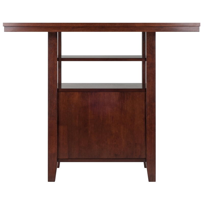 Winsome Albany Solid Wood Counter Height Dining Table in Walnut
