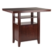 Winsome Albany Solid Wood Counter Height Dining Table in Walnut
