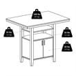 Winsome Albany Solid Wood Counter Height Dining Table in Walnut