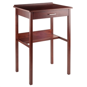 Winsome Ronald 28&quot Transitional Solid Wood High Writing Desk in Walnut
