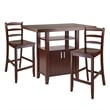 Winsome Albany 3 Piece Counter Height Dining Set With Ladder Back Stools