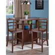 Winsome Albany 3 Piece Counter Height Dining Set With Ladder Back Stools