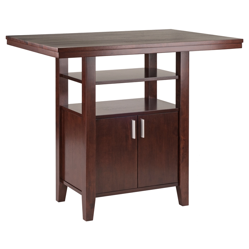 Winsome Albany 3 Piece Counter Height Dining Set With Ladder Back Stools