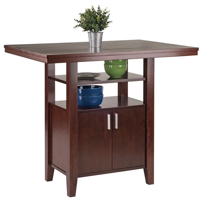Winsome Albany 3 Piece Counter Height Dining Set With Ladder Back Stools