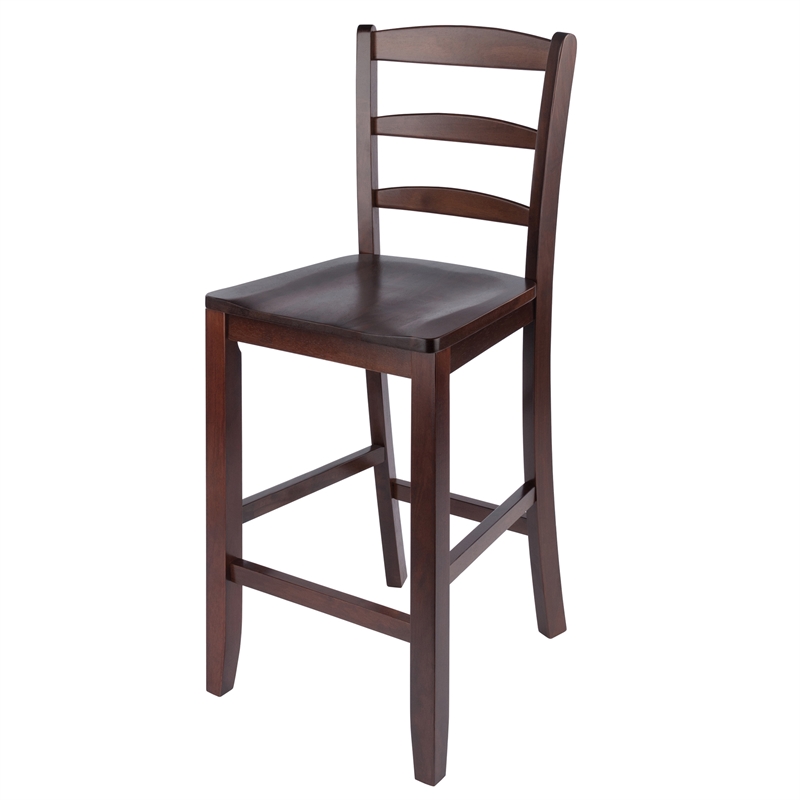 Winsome Albany 3 Piece Counter Height Dining Set With Ladder Back Stools