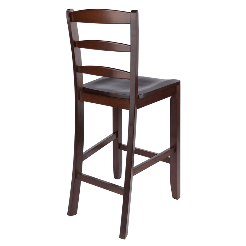 Winsome Albany 3 Piece Counter Height Dining Set With Ladder Back Stools