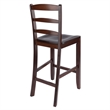 Winsome Albany 3 Piece Counter Height Dining Set With Ladder Back Stools