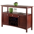 Winsome Colby Transitional Solid Wood Wine Rack Buffet Table in Walnut