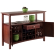 Winsome Colby Transitional Solid Wood Wine Rack Buffet Table in Walnut