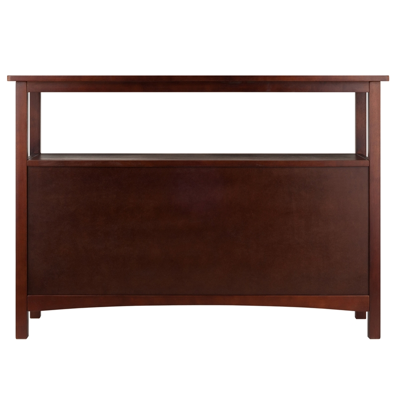 Winsome Colby Transitional Solid Wood Wine Rack Buffet Table in Walnut