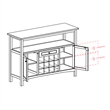 Winsome Colby Transitional Solid Wood Wine Rack Buffet Table in Walnut