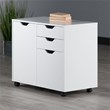 Winsome Halifax 2-Section Contemporary Wood Mobile Storage File Cabinet in White