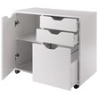 Winsome Halifax 2-Section Contemporary Wood Mobile Storage File Cabinet in White